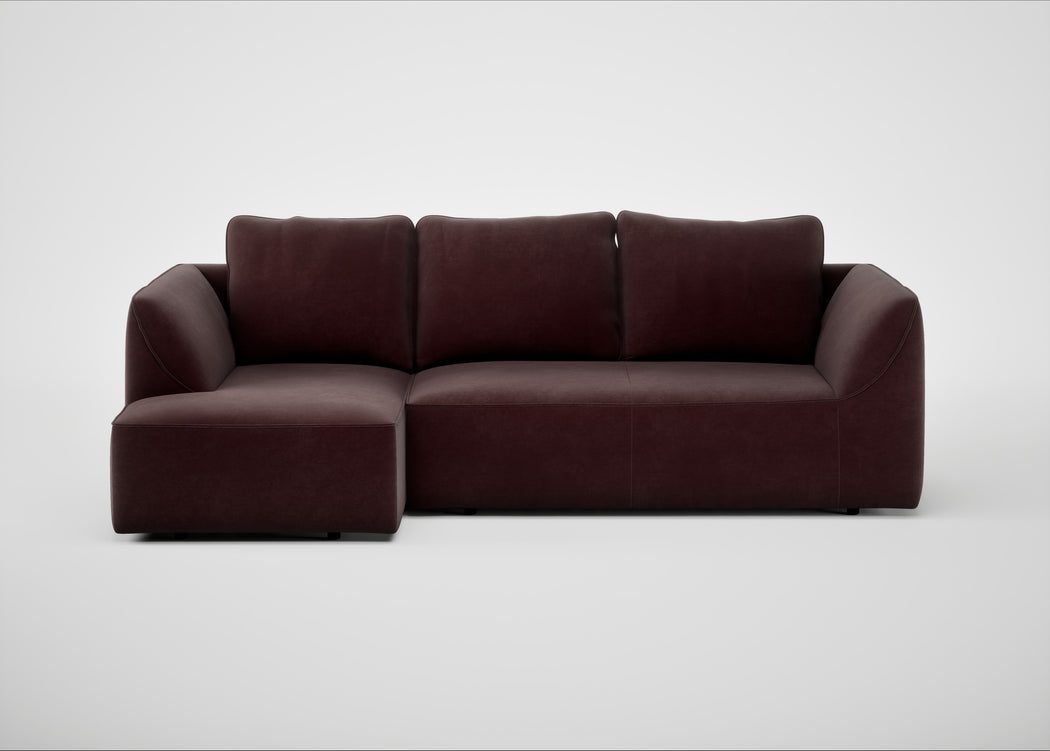 Morven Left Hand Facing Corner Chaise Sofa Smart Luxe Velvet Acorn