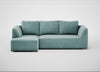 Morven Left Hand Facing Corner Chaise Sofa Smart Luxe Velvet Mineral Blue