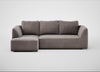 Morven Left Hand Facing Corner Chaise Sofa Smart Luxe Velvet Mushroom