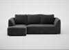 Morven Left Hand Facing Corner Chaise Sofa Smart Luxe Velvet Nickel