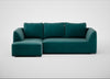 Morven Left Hand Facing Corner Chaise Sofa Smart Luxe Velvet Ocean Green