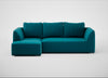 Morven Left Hand Facing Corner Chaise Sofa Cotton Velvet Teal