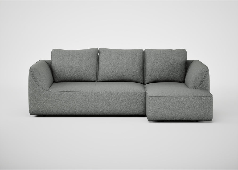 Morven Right Hand Facing Corner Chaise Sofa Boucle Steel