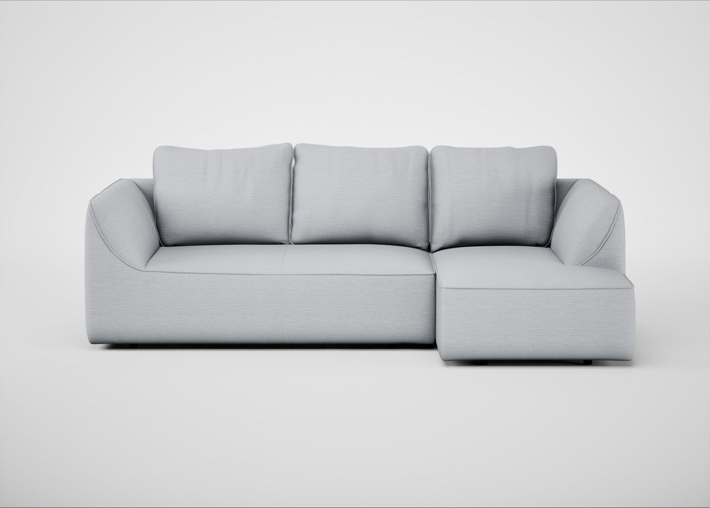 Morven Right Hand Facing Corner Chaise Sofa Broad Weave Tin