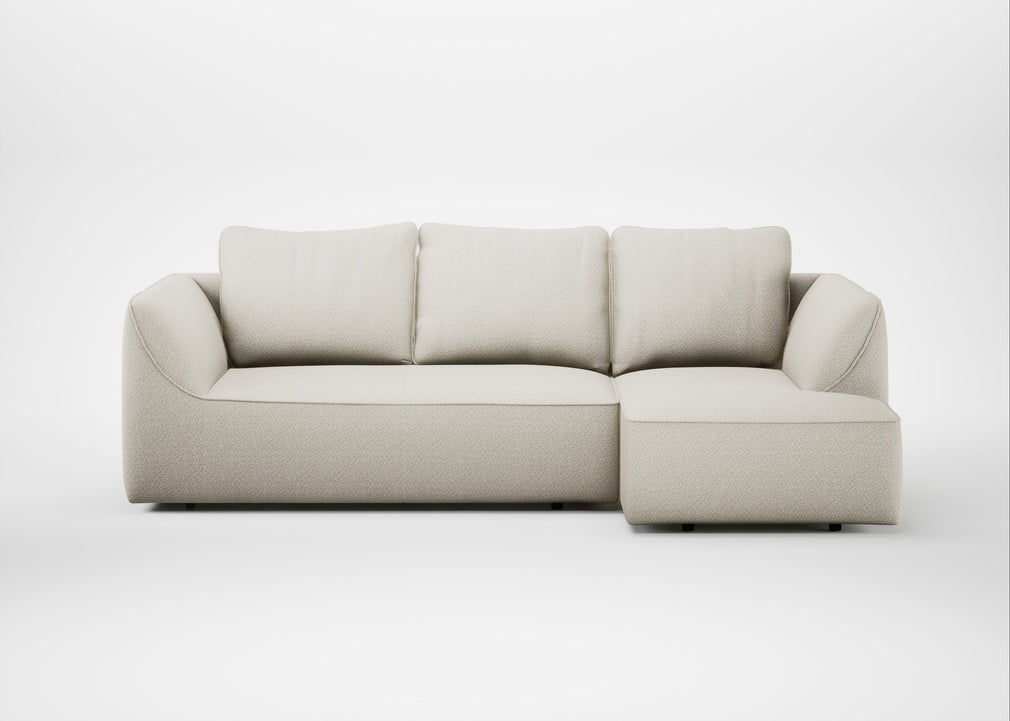 Morven Right Hand Facing Corner Chaise Sofa Chunky Boucle Ecru