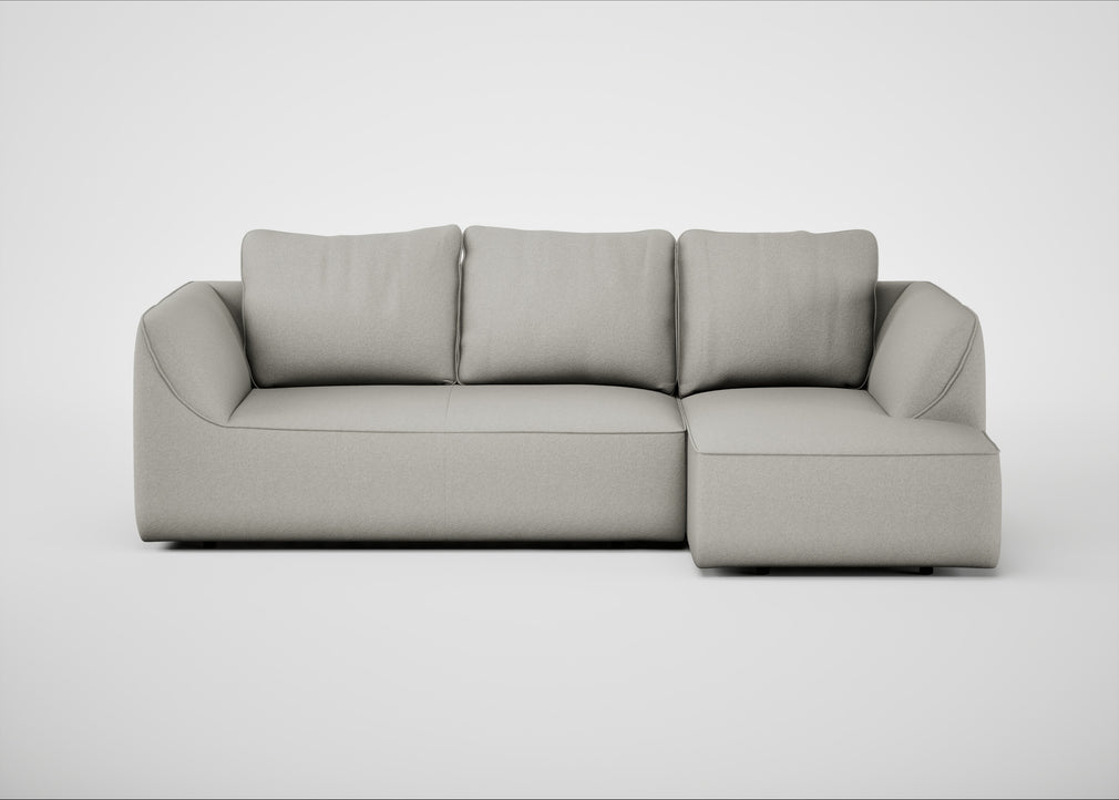 Morven Right Hand Facing Corner Chaise Sofa Melton Wool Limestone
