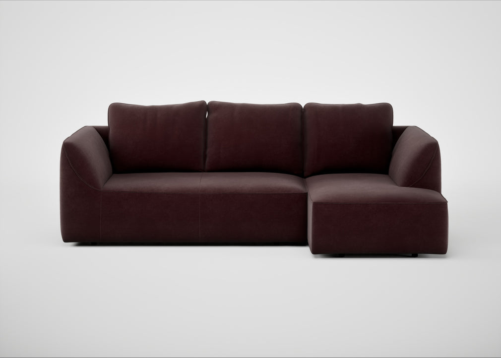 Morven Right Hand Facing Corner Chaise Sofa Smart Luxe Velvet Acorn
