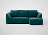 Morven Right Hand Facing Corner Chaise Sofa Smart Luxe Velvet Ocean Green