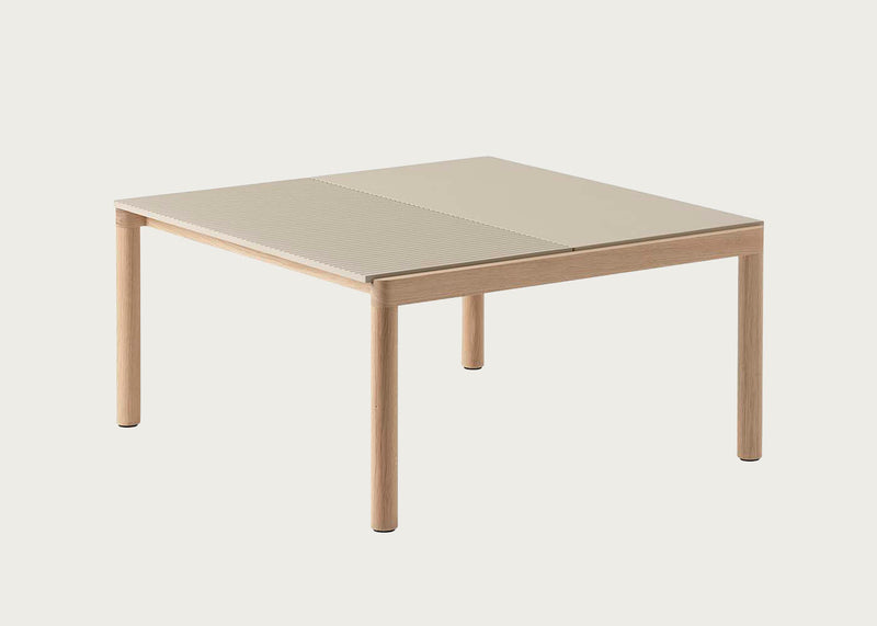 Couple Coffee Table 2 Tiles Plain/ Wavy Sand/Oak