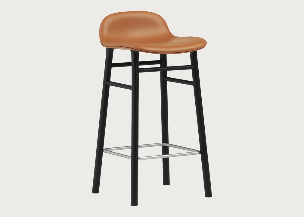 Form Barstool with Leather Seat