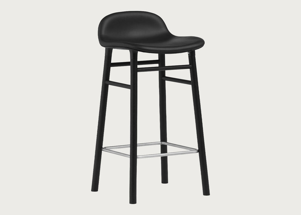 Form Barstool with Leather Seat