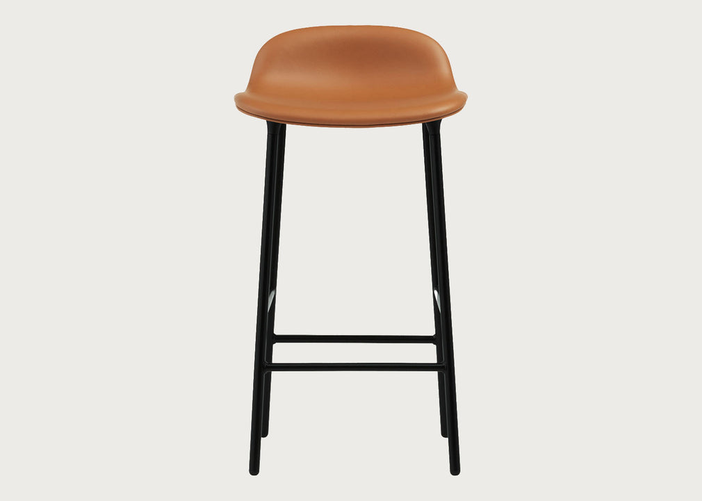 Form Barstool with Leather Seat