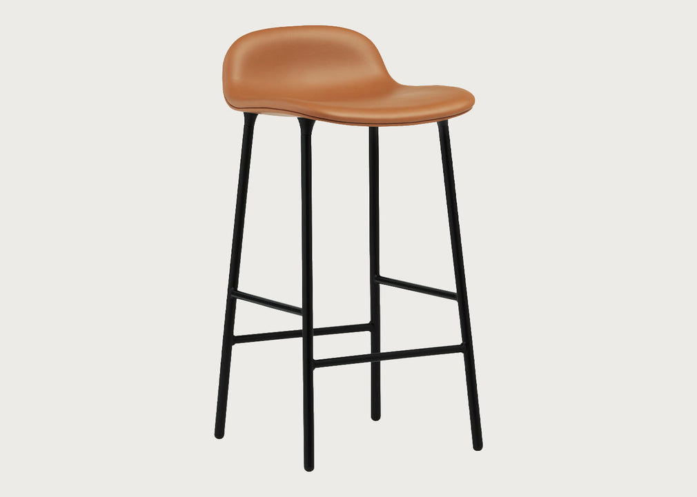 Form Barstool with Leather Seat