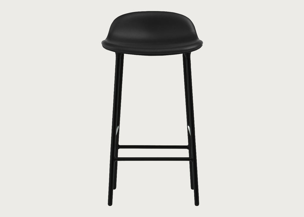 Form Barstool with Leather Seat