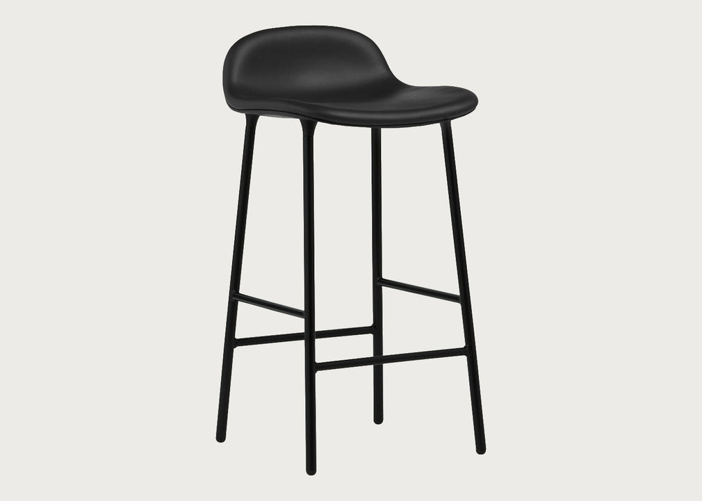 Form Barstool with Leather Seat