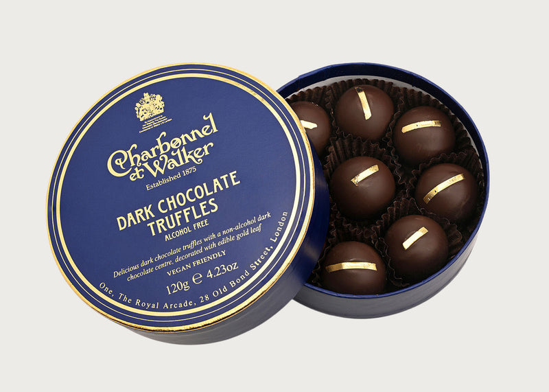 Dark Chocolate Truffles with Edible Gold Leaf
