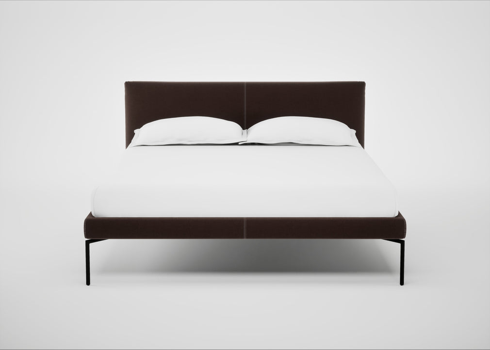 Matera Bed Double / Nobilis Velvet Espresso / Black