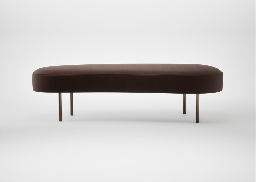 Isola Large Ottoman Nobilis Velvet Espresso / Bronze