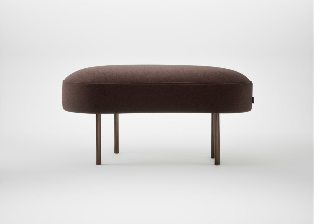 Isola Small Ottoman Nobilis Velvet Espresso / Bronze