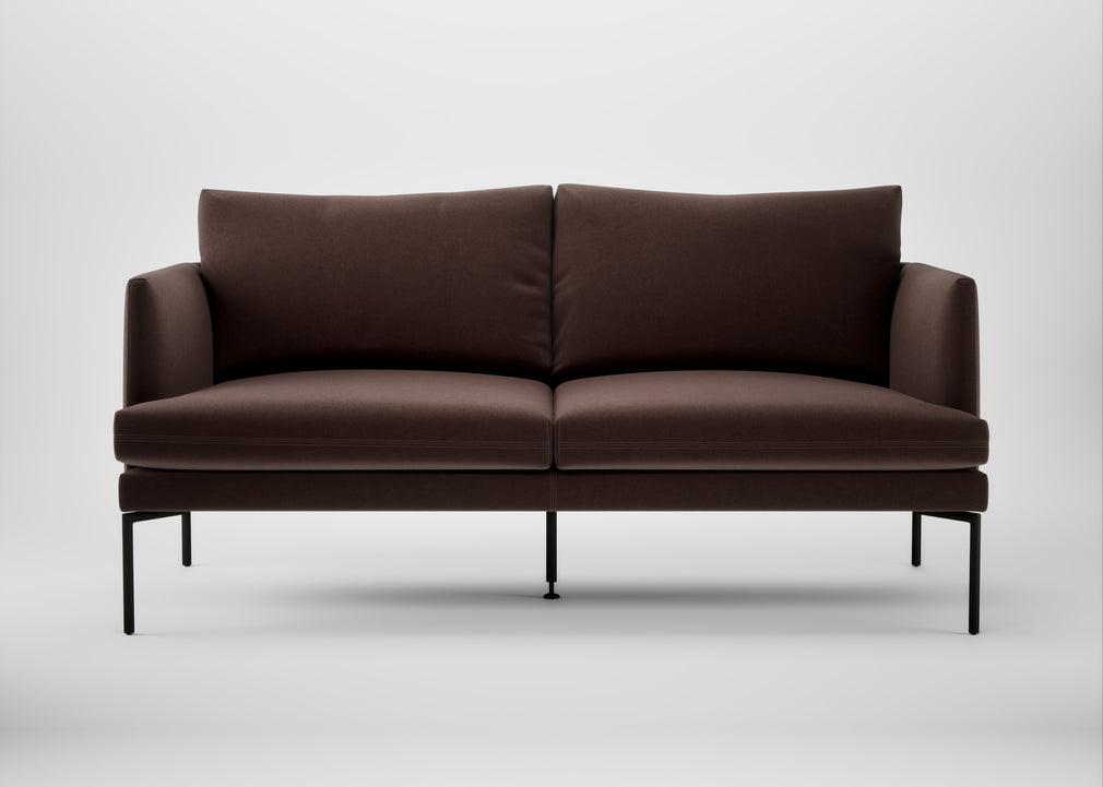 Matera 2 Seater Sofa Nobilis Velvet Espresso / Black