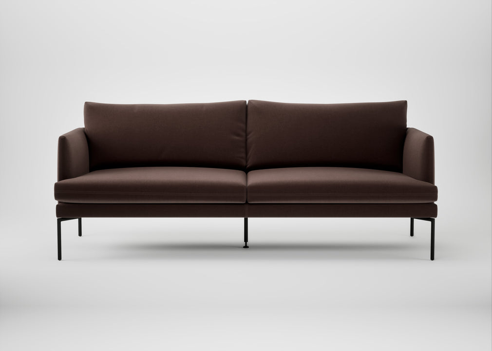 Matera 3 Seater Sofa Nobilis Velvet Espresso / Black