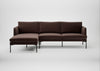 Matera Left Hand Facing Chaise Sofa Nobilis Velvet Espresso / Black