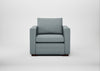 Palermo Armchair Loop Boucle Sky / Walnut and Brass