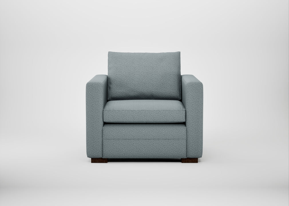 Palermo Armchair Loop Boucle Sky / Walnut