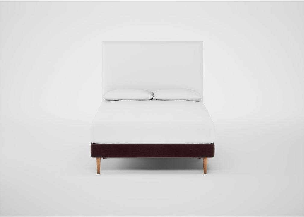 Shallow Divan Bed Base Double / Smart Luxe Velvet Acorn / Light Stem