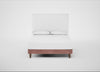 Shallow Divan Bed Base King / Smart Luxe Velvet Dusky Pink / Light Turned Wood
