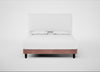 Shallow Divan Bed Base Super King / Smart Luxe Velvet Dusky Pink / Dark Solid Wood