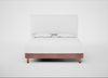Shallow Divan Bed Base Super King / Smart Luxe Velvet Dusky Pink / Light Solid Wood