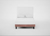 Shallow Divan Bed Base Double / Smart Luxe Velvet Dusky Pink / Dark Solid Wood