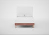 Shallow Divan Bed Base Double / Smart Luxe Velvet Dusky Pink / Light Stem