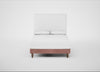 Shallow Divan Bed Base Double / Smart Luxe Velvet Dusky Pink / Light Turned Wood