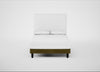 Shallow Divan Bed Base Double / Smart Luxe Velvet Peridot / Dark Solid Wood