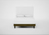 Shallow Divan Bed Base King / Smart Luxe Velvet Peridot / Dark Solid Wood