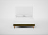 Shallow Divan Bed Base King / Smart Luxe Velvet Peridot / Light Solid Wood