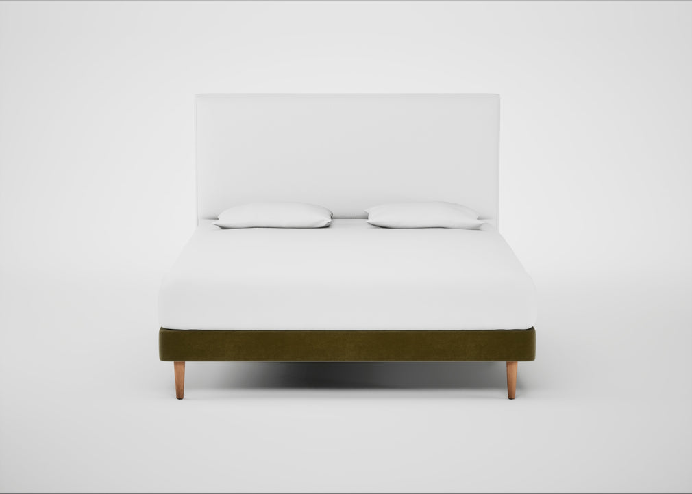 Shallow Divan Bed Base Super King / Smart Luxe Velvet Peridot / Light Stem