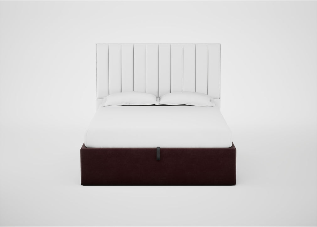 Lift Storage Divan Bed Base King / Black / Smart Luxe Velvet Acorn