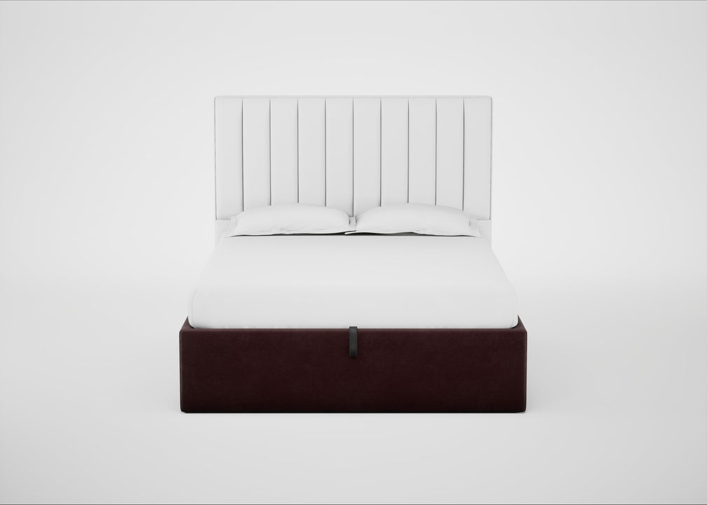 Lift Storage Divan Bed Base King / Natural / Smart Luxe Velvet Acorn