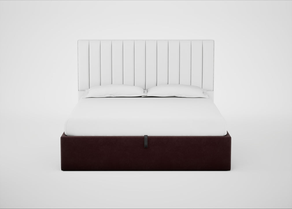Lift Storage Divan Bed Base Super King / Black / Smart Luxe Velvet Acorn