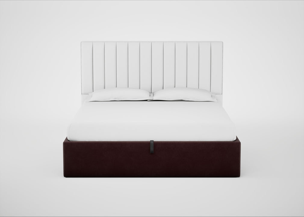 Lift Storage Divan Bed Base Super King / Natural / Smart Luxe Velvet Acorn