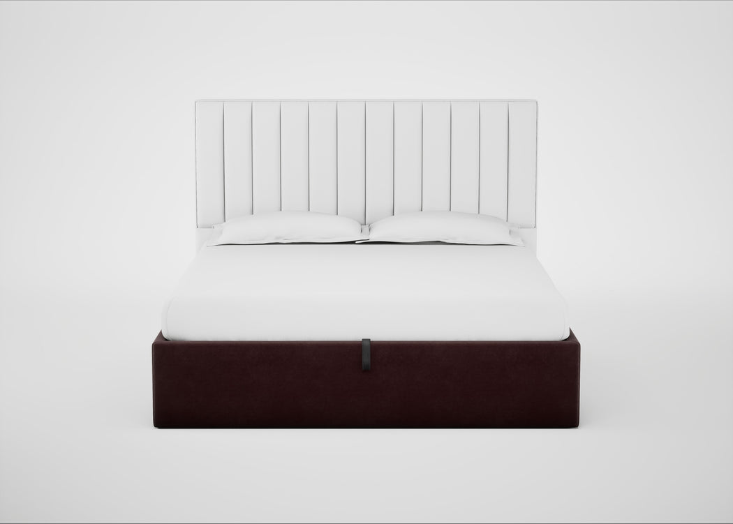 Lift Storage Divan Bed Base Super King / Natural / Smart Luxe Velvet Acorn