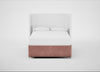 Deep Divan Bed Base Double / 2 Footend 2 Continental / Smart Luxe Velvet Dusky Pink
