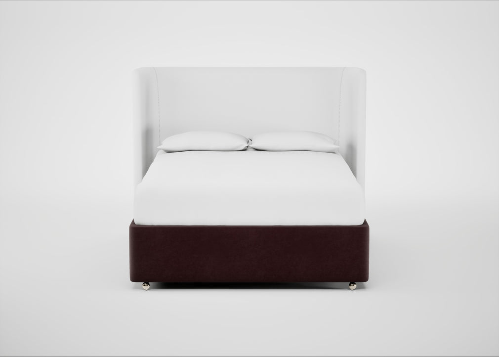 Deep Divan Bed Base King / 2 Footend 2 Continental / Smart Luxe Velvet Acorn