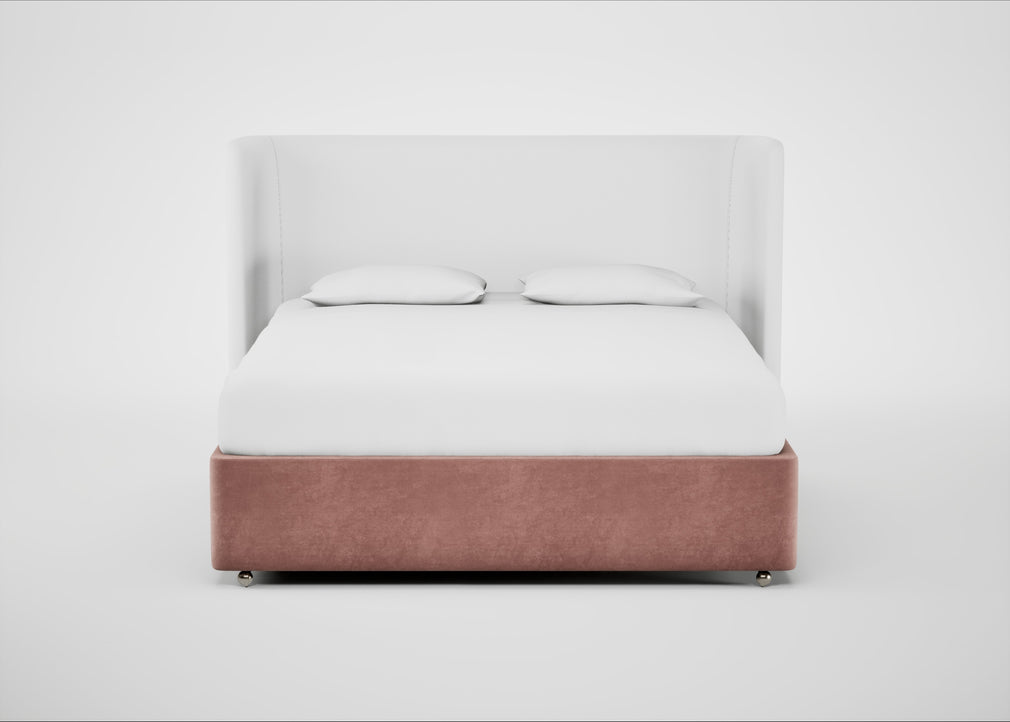 Deep Divan Bed Base Super King / None / Smart Luxe Velvet Dusky Pink