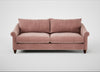 Devon 4 Seater Sofa Smart Luxe Velvet Dusky Pink / Walnut Stained