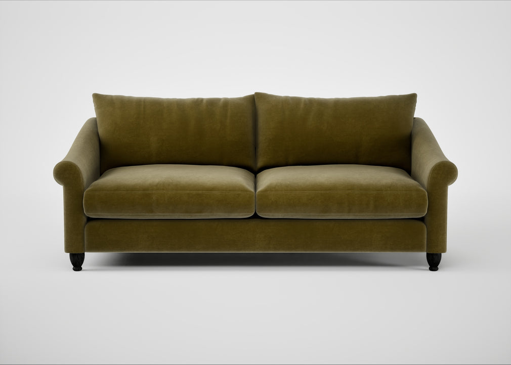 Devon 4 Seater Sofa Smart Luxe Velvet Peridot / Black