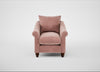 Devon Armchair Smart Luxe Velvet Dusky Pink / Walnut Stained
